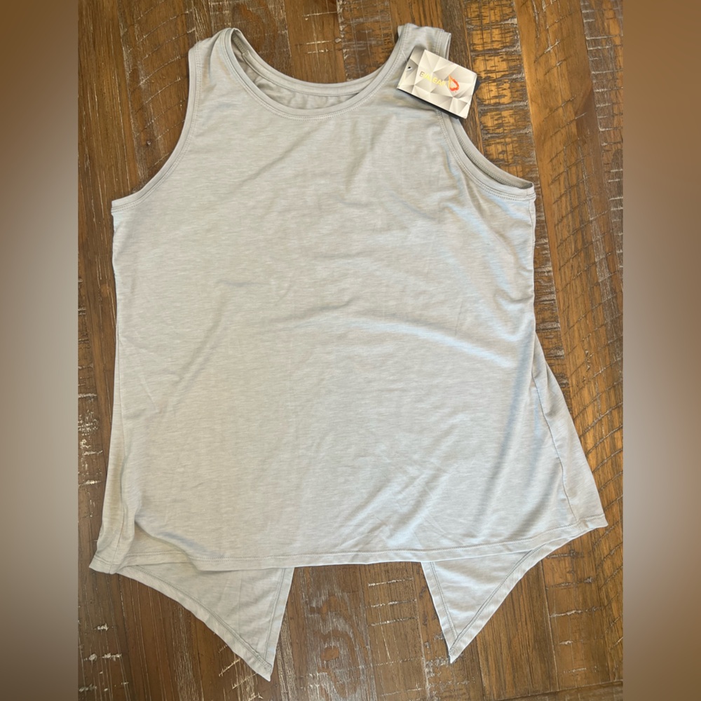 NWT Baleaf Grey Sleeveless Top with Open Back Size Large